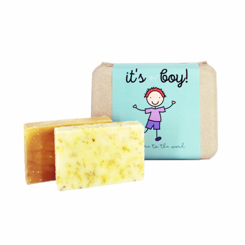 Cadeau de naissance pour garçon : savons faits main au calendula et au miel
