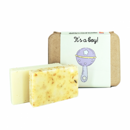 Cadeau de naissance pour garçon : pains de savon faits main au calendula et au savon de Marseille