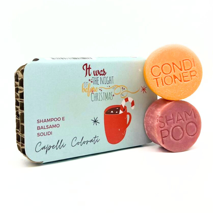 CONFEZIONE NATALIZIA SHAMPOO SOLIDO CAPELLI COLORATI + BALSAMO SOLIDO CAPELLI COLORATI