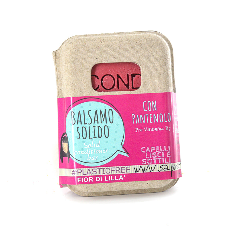 BALSAMO SOLIDO CAPELLI LISCI E SOTTILI AL FIOR DI LILLÀ senza BAR SAVER IN SUGHERO