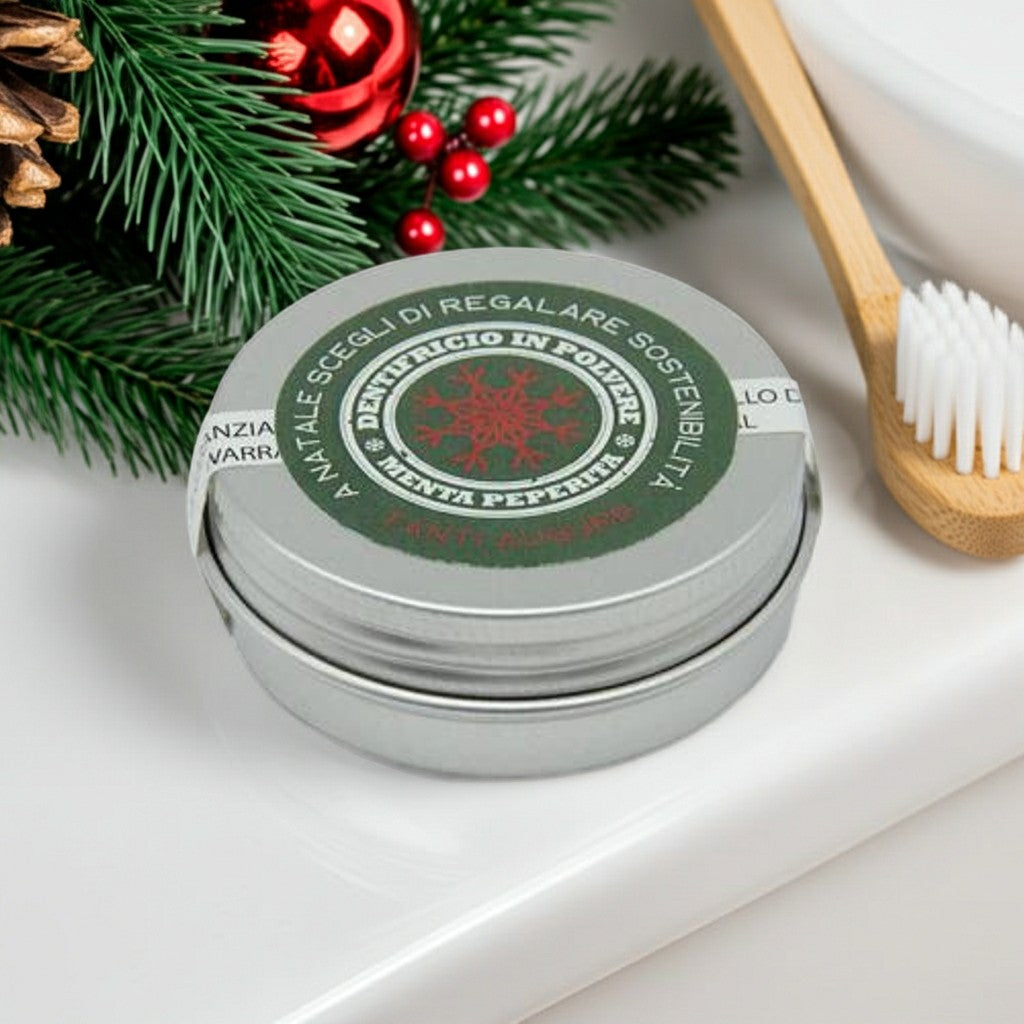 CONFEZIONE NATALIZIA: DENTIFRICIO IN POLVERE ALLA MENTA PIPERITA - 100ML