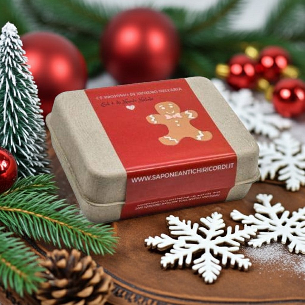 CONFEZIONE SAPONETTE NATALIZIE SANDALO, MENTA, MUSCHIO BIANCO, TEA TREE