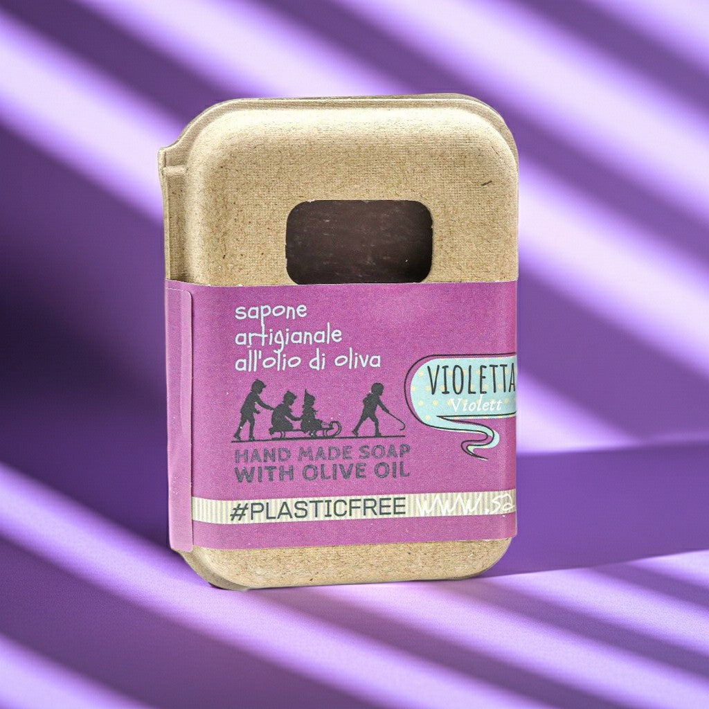 SAPONE VIOLETTA PACKAGING IN CARTONE RICICLATO