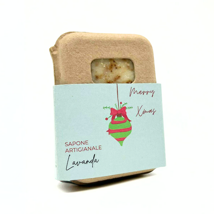 SAPONE DI NATALE ALLA LAVANDA IN PACKAGING DI CARTONE RICICLATO