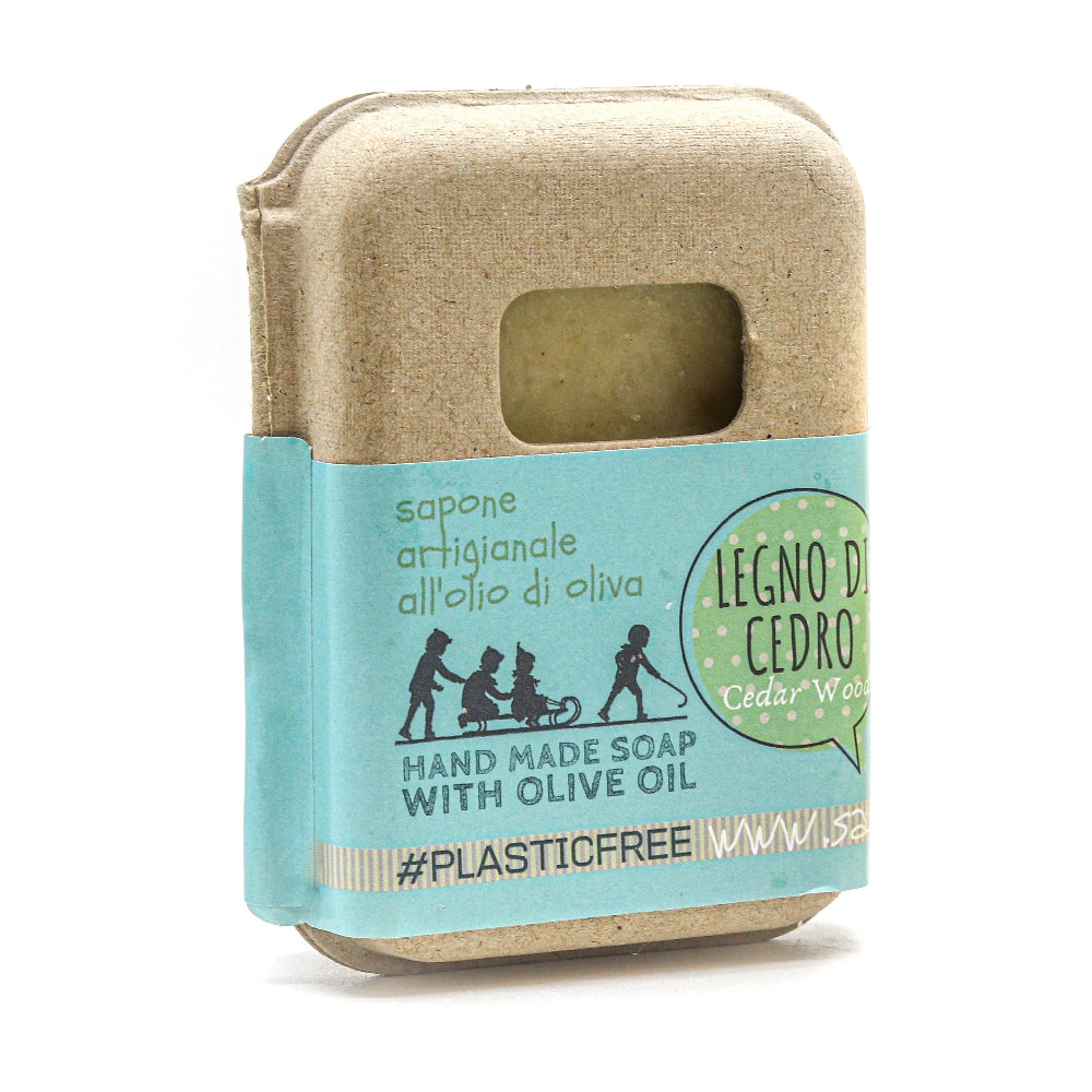 Emballage de savon en bois de cèdre fabriqué à partir de carton recyclé