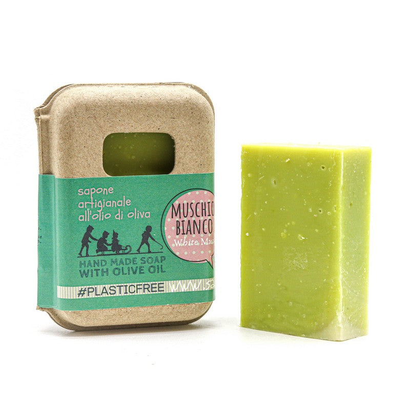 SAPONE MUSCHIO BIANCO IN PACKAGING IN CARTONE RICICLATO