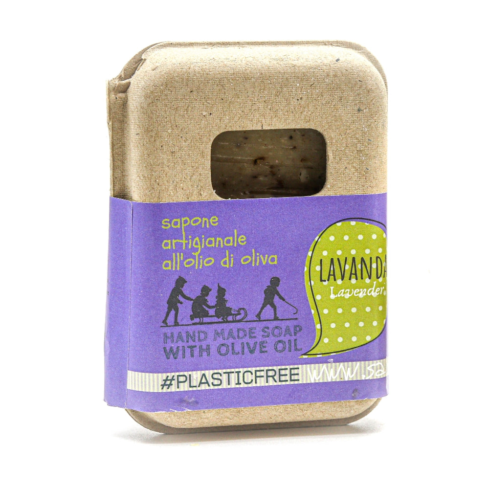 LAVENDER SOAP PACKAGING IN RECYCLED CARDBOARD
