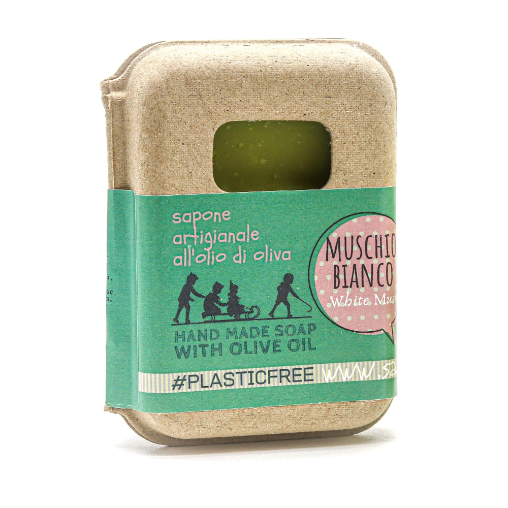 SAPONE MUSCHIO BIANCO IN PACKAGING IN CARTONE RICICLATO