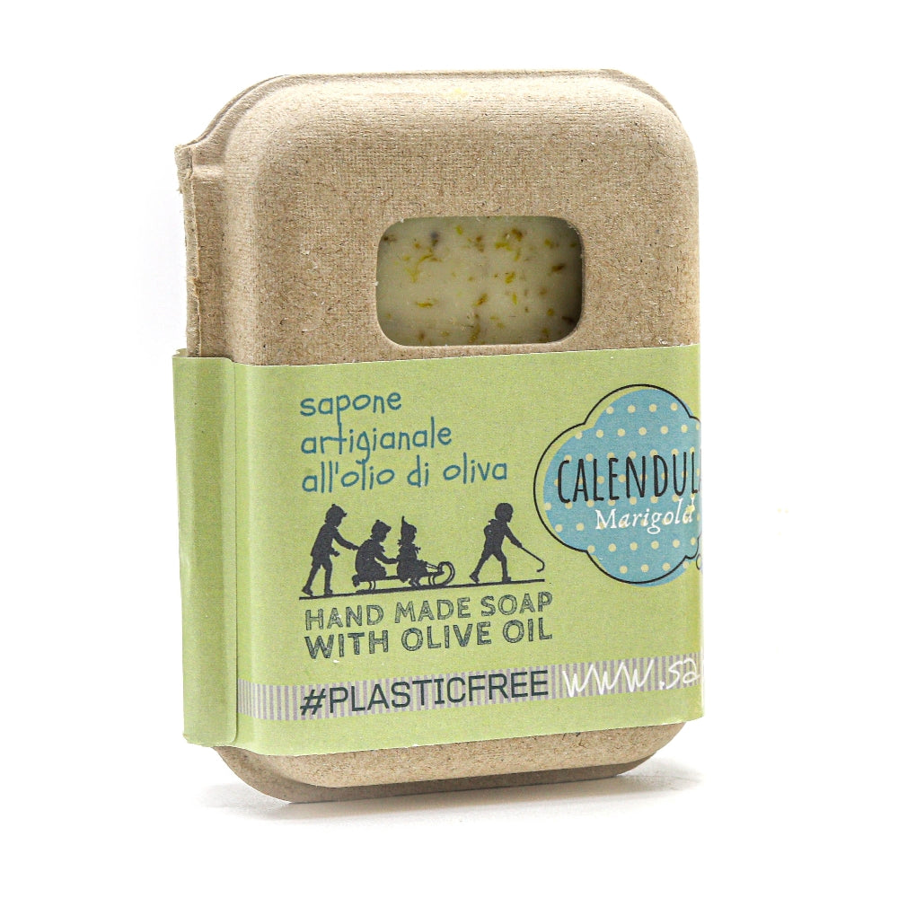 CALENDULA SOAP PACKAGING IN RECYCLED CARDBOARD