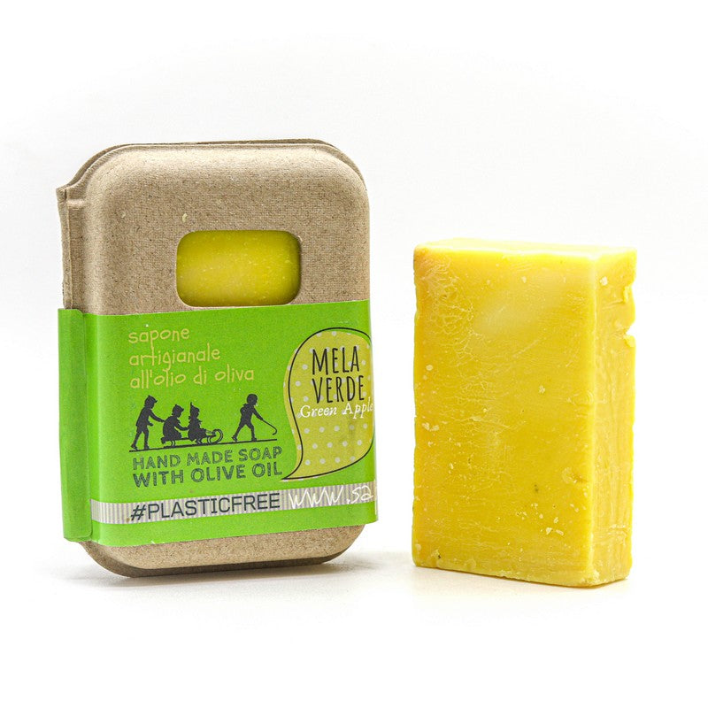 Emballage de savon à la pomme verte en carton recyclé