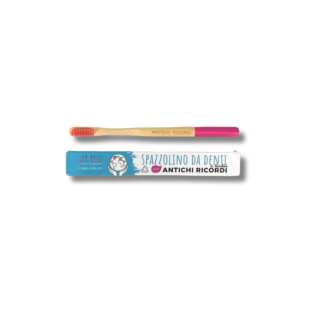 Brosse à dents adulte en bambou rose
