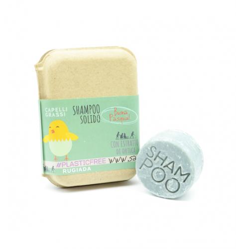 SHAMPOO SOLIDO DI PASQUA CAPELLI GRASSI ALLA RUGIADA