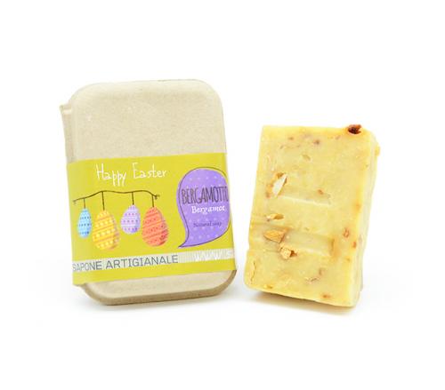 IDEA REGALO PASQUA  SAPONE BERGAMOTTO IN CARTONE RICICLATO