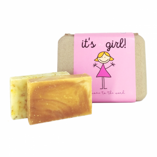 Cadeau de naissance pour fille : savons faits main au calendula et au miel