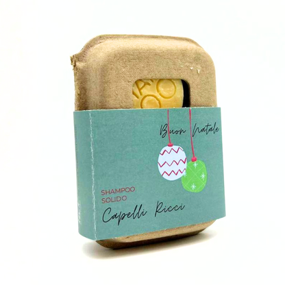 SOLID CHRISTMAS SHAMPOO FOR CURLY OR POROUS HAIR WITH COCONUT AND MACADAMIA