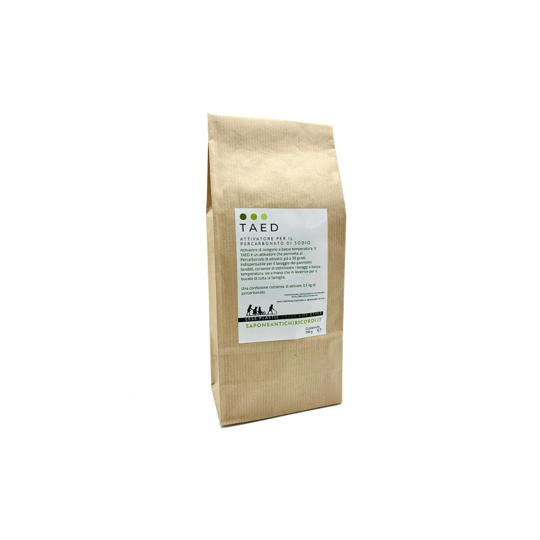 TAED PURO 700 g IN SACCHETTO DI CARTA ECOLOGICO PER ATTIVAZIONE DEL PERCARBONATO E PULIZIA ECOLOGICA