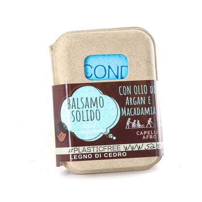 BALSAMO SOLIDO CAPELLI AFRO O RICCI POROSI  AL LEGNO DI CEDRO CON BAR SAVER IN SUGHERO
