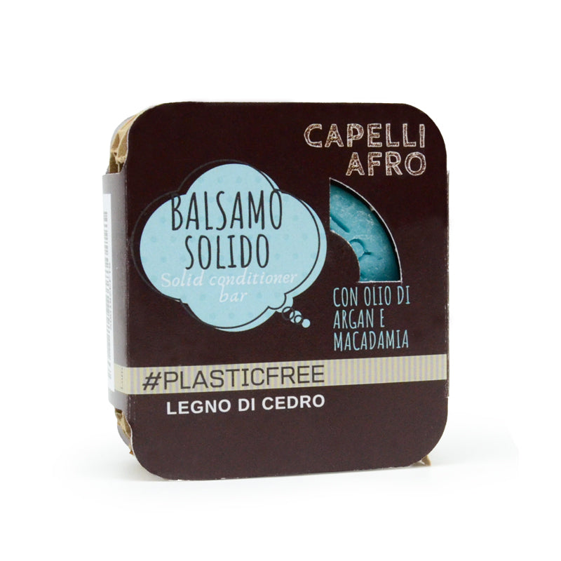 BALSAMO SOLIDO CAPELLI AFRO O RICCI POROSI  AL LEGNO DI CEDRO