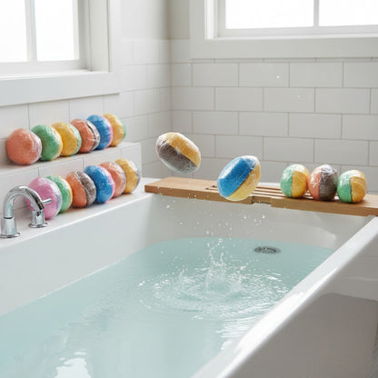 LOT DE 2 BOMBES DE BAIN EN FORME D'ŒUF, 90 g CHACUNE - PARFUMS ASSORTIS