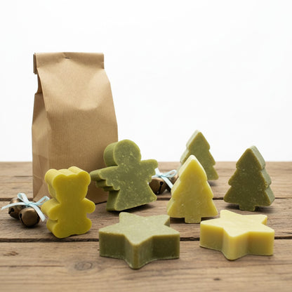 5 BLACK ORCHID SOAPS – LARGE PINE AND TEDDY BEAR SHAPES