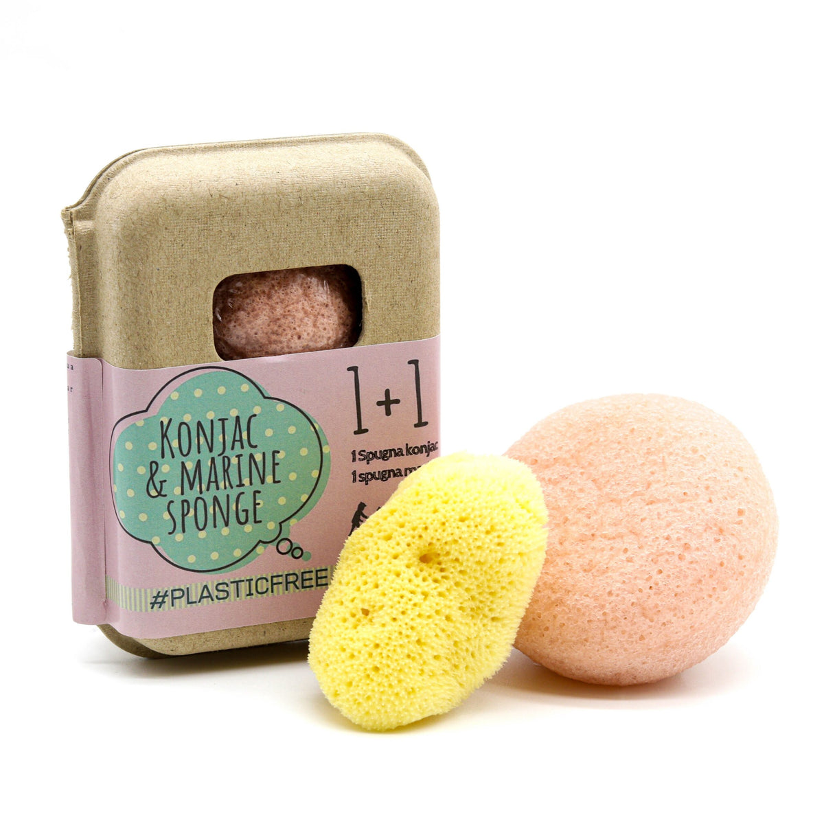 SPUGNA KONJAC ROSA E SPUGNA MARINA - PELLI SENSIBILI  FINE SERIE PER CAMBIO PACKAGING