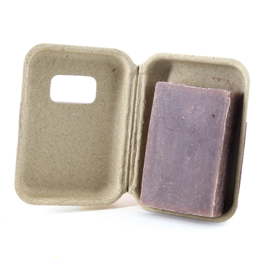 EMBALLAGE DE SAVON VIOLET EN CARTON RECYCLÉ