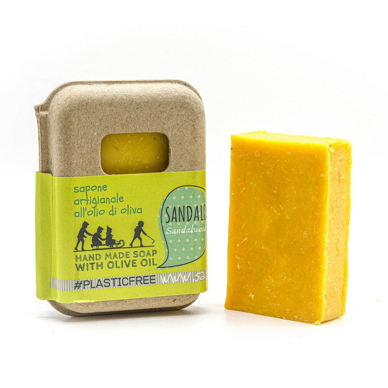EMBALLAGE DE SAVON AU BOIS DE SANTAL EN CARTON RECYCLÉ