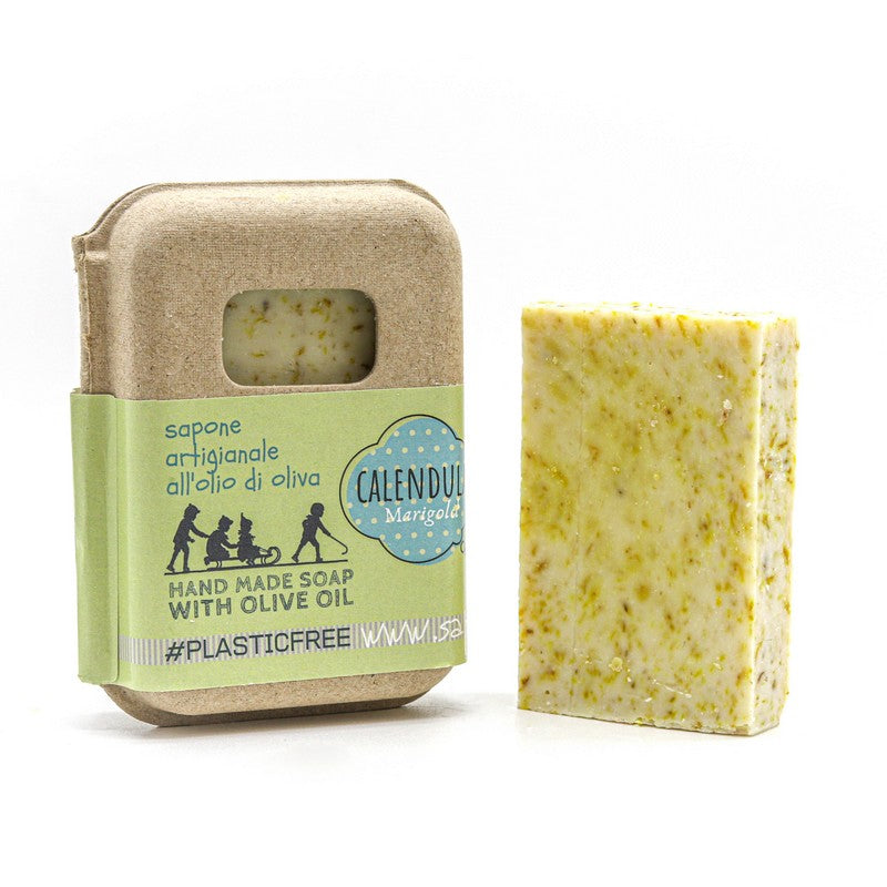 CALENDULA SOAP PACKAGING IN RECYCLED CARDBOARD