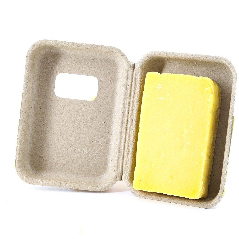 EMBALLAGE DE SAVON AU BOIS DE SANTAL EN CARTON RECYCLÉ