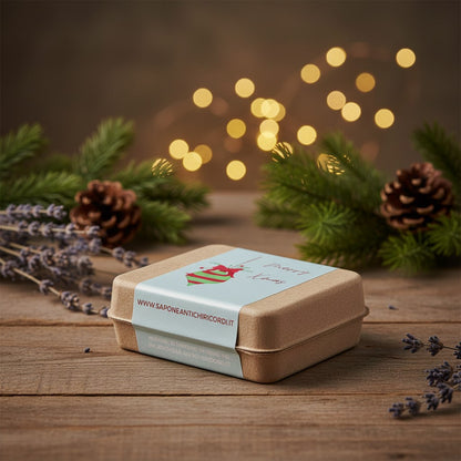 Coffret de savons de Noël : lavande, fleur de lotus, violette, myrrhe