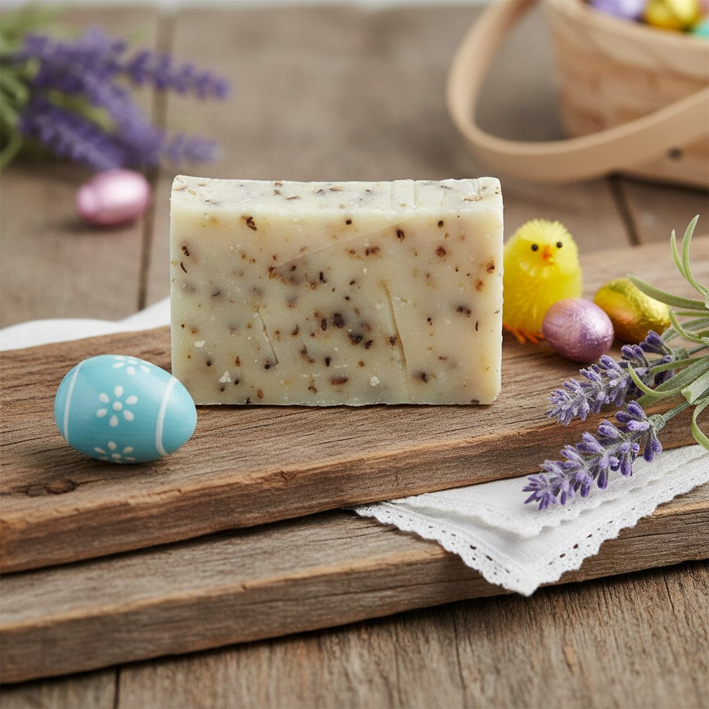 IDEA REGALO PASQUA  SAPONE LAVANDA IN CARTONE RICICLATO
