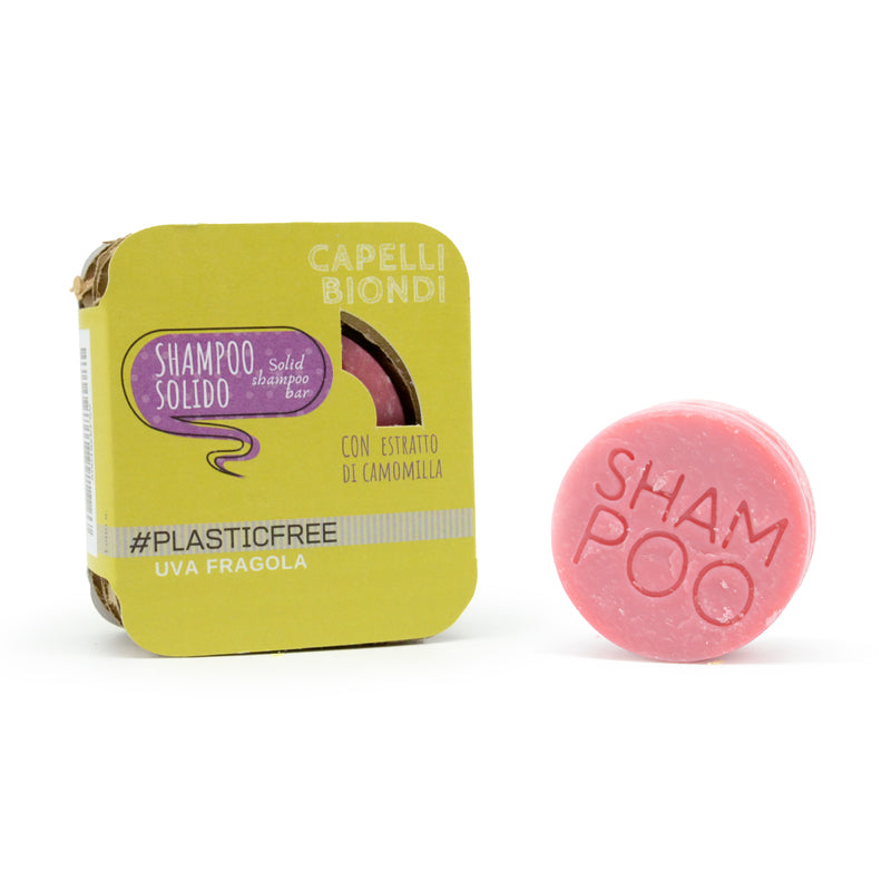 SHAMPOO SOLIDO ALL'UVA FRAGOLA PER CAPELLI BIONDI