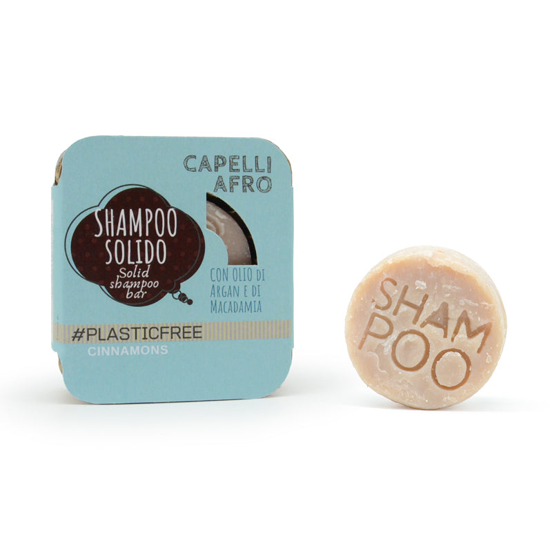 SHAMPOO SOLIDO CAPELLI AFRO O RICCI POROSI ALLA CANNELLA