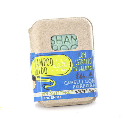 SHAMPOO SOLIDO CAPELLI CON FORFORA ALL'INCENSO senza BAR SAVER IN SUGHERO