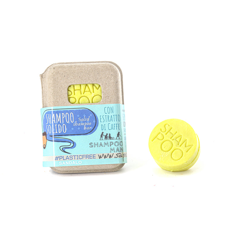 SHAMPOO SOLIDO UOMO AL SANDALO senza BAR SAVER IN SUGHERO