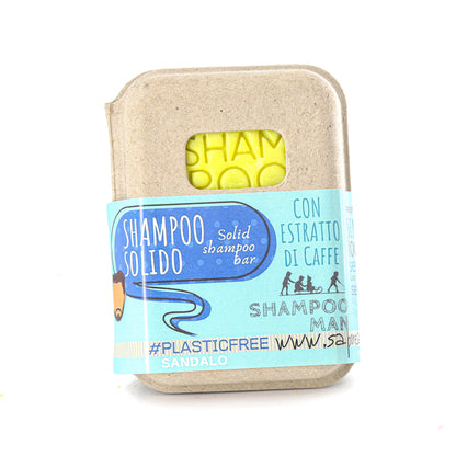 SHAMPOO SOLIDO UOMO AL SANDALO senza BAR SAVER IN SUGHERO